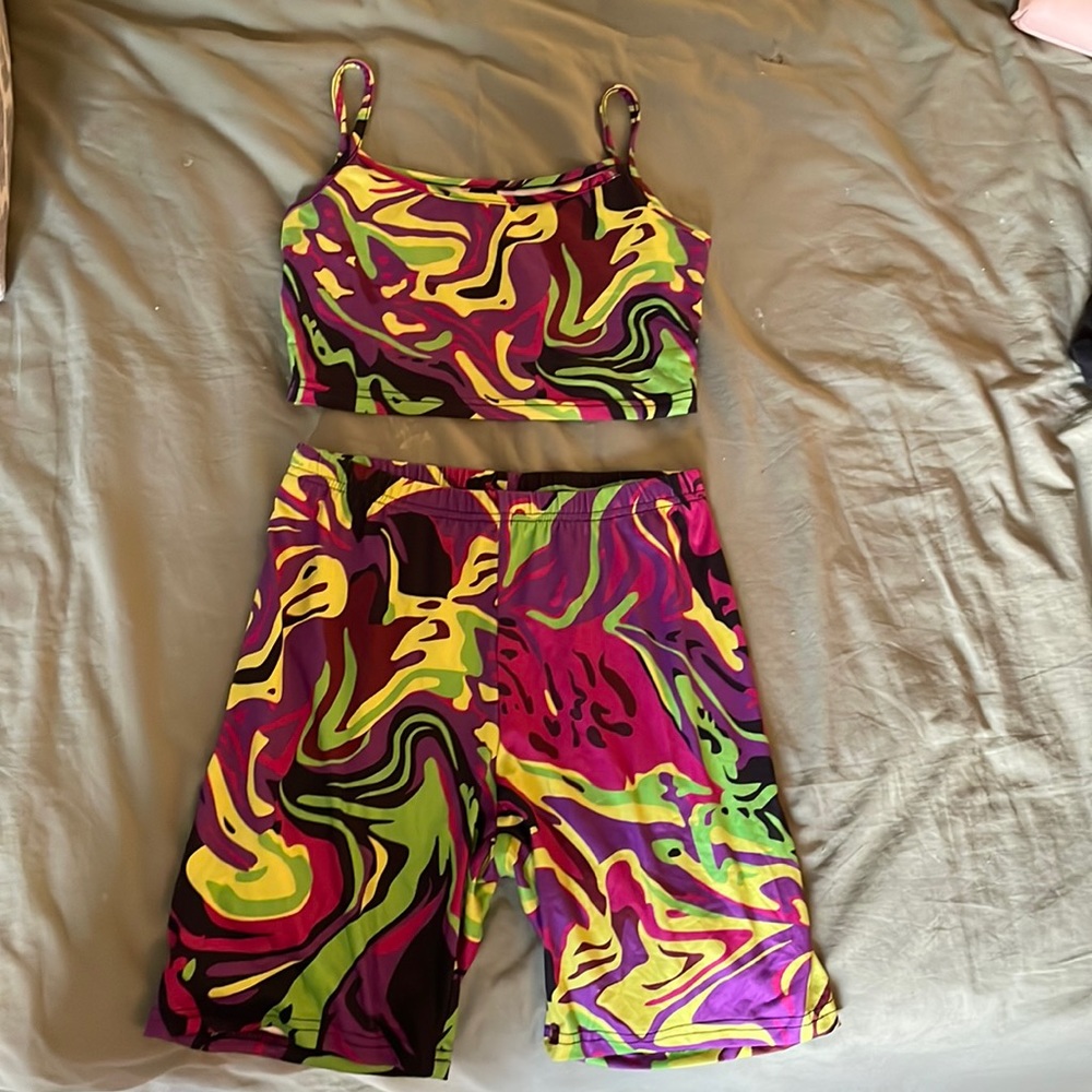Retro Tank and Shorts Set, Size XS